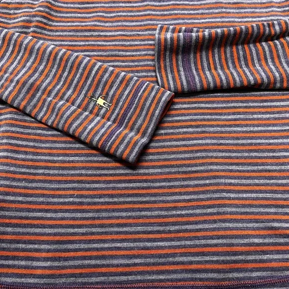Smartwool Quarter Zip Striped Base Layer Mountain Purple Moab - Picture 7 of 12